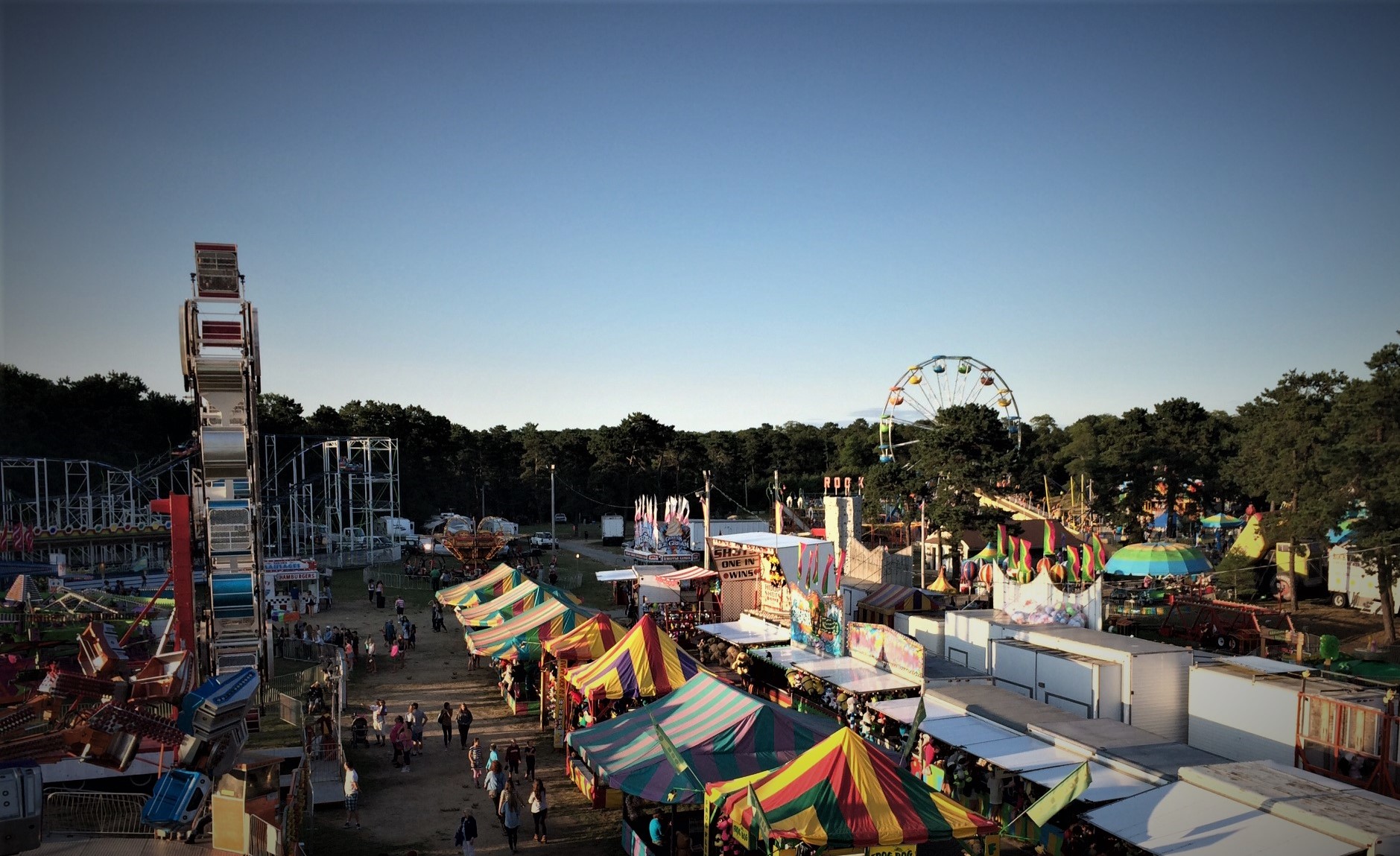 Arial view of a county fair.