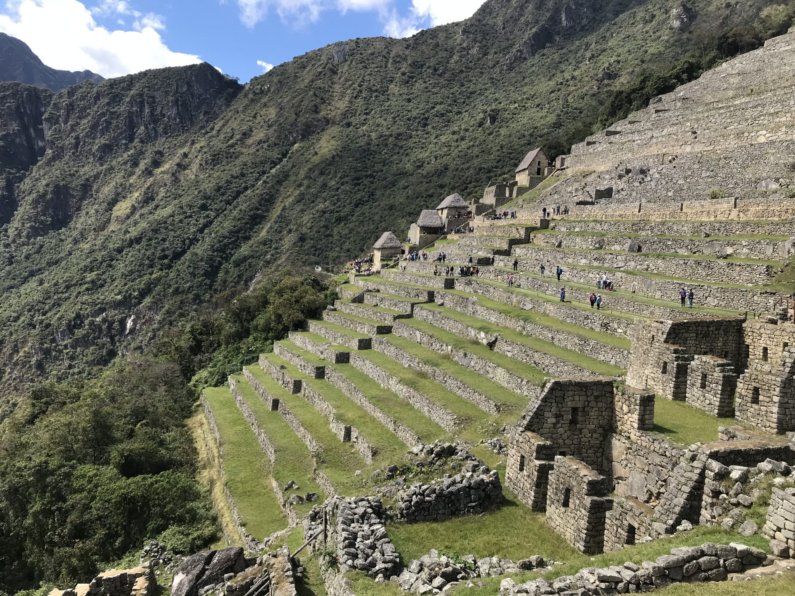 Terraces on the mountainside at Machu Picchu suggesting an earlier time.