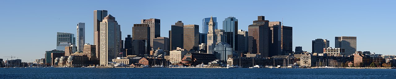 Skyline of Boston Mass from East Boston.