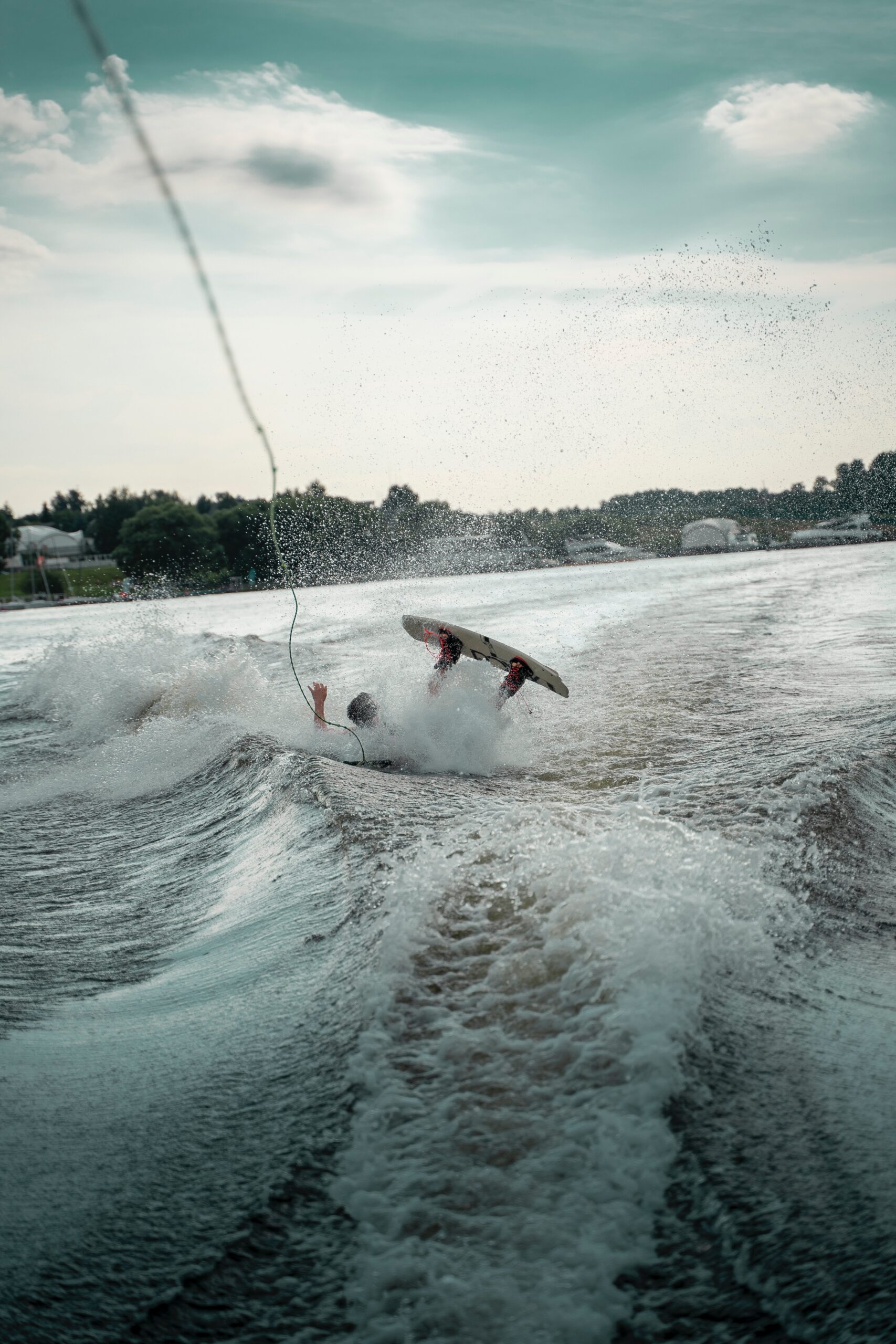 Water skier out of control.