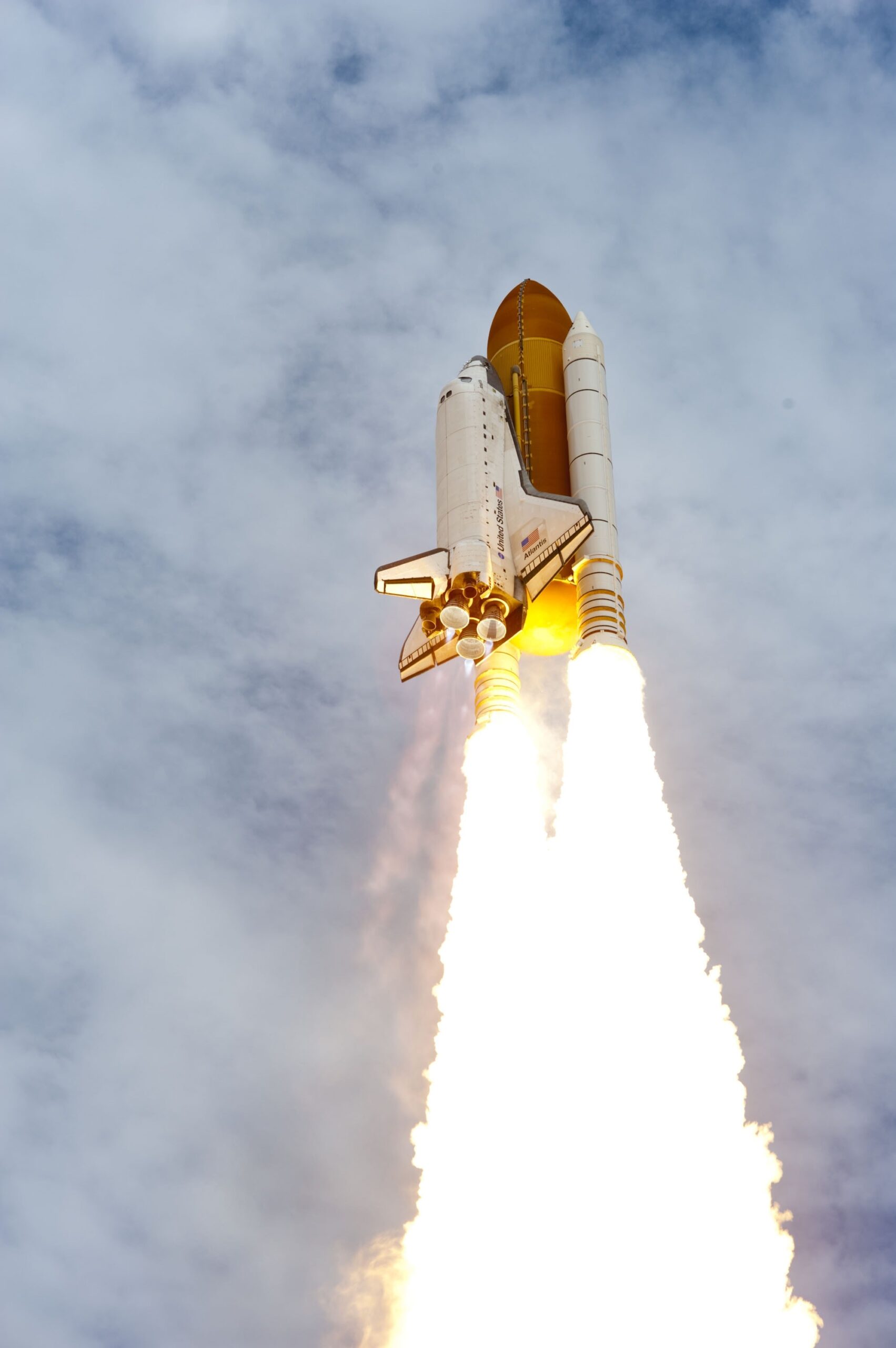 Space Shuttle blasting off.