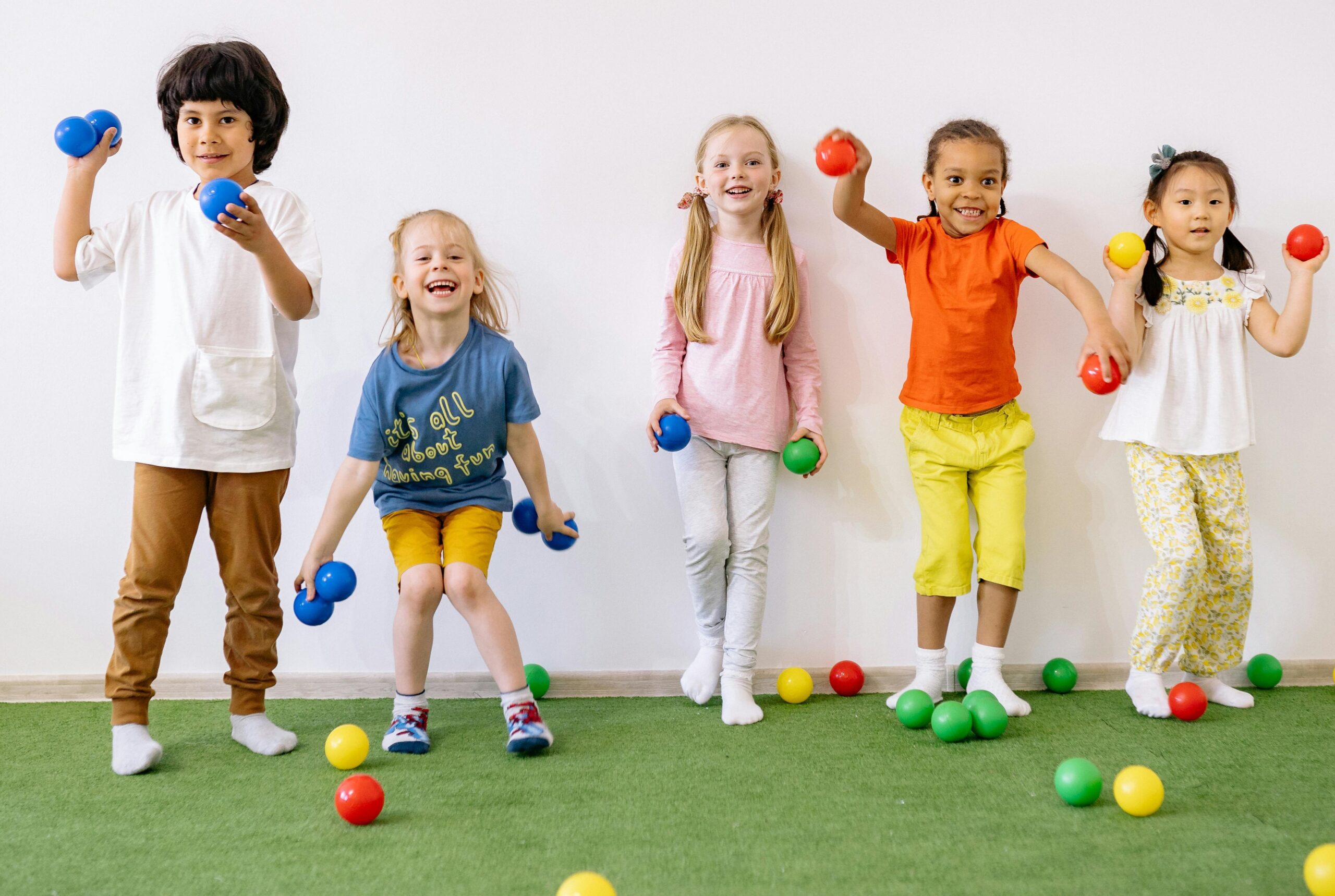 Children playing with balls.