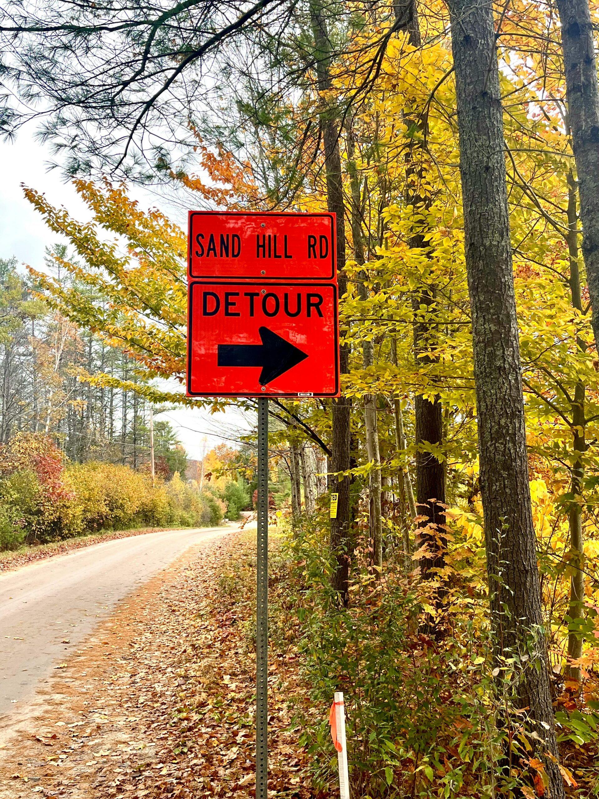 A road sign for a detour.