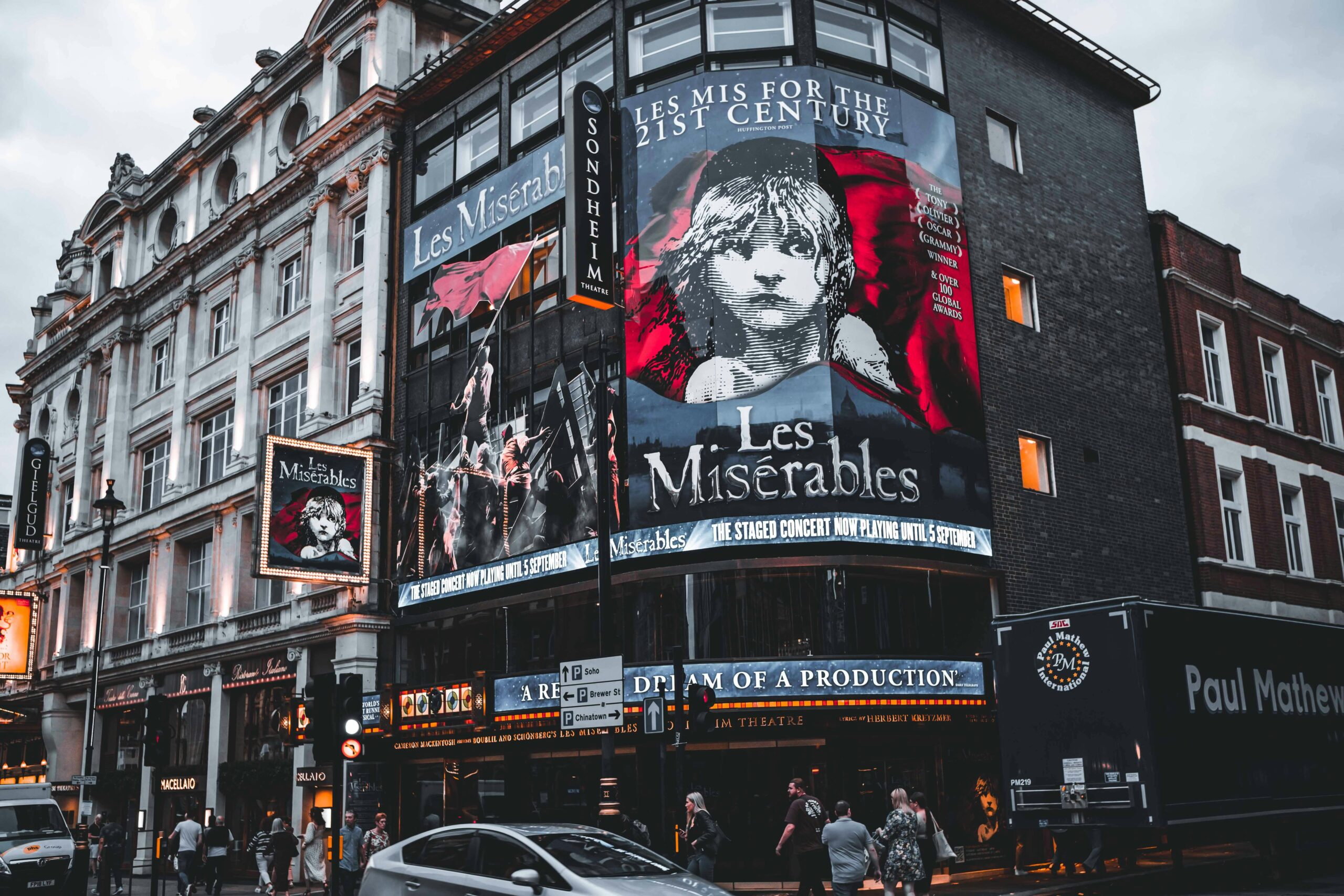 Poster on a theatre for Les Miserables